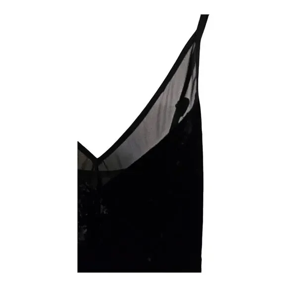 Xhilaration Slip Dress Size XS Black Velvet Mini Spaghetti Straps Adjustable - Picture 4 of 7